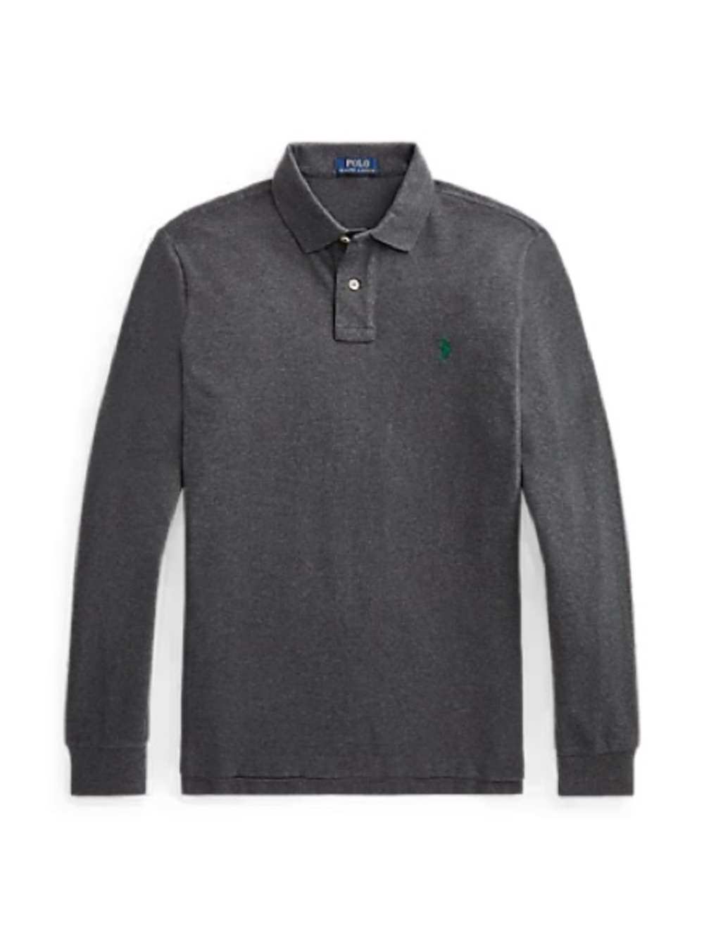 Polo Ralph Lauren mens M Medium classic fit charcoal grey long sleeve polo shirt
